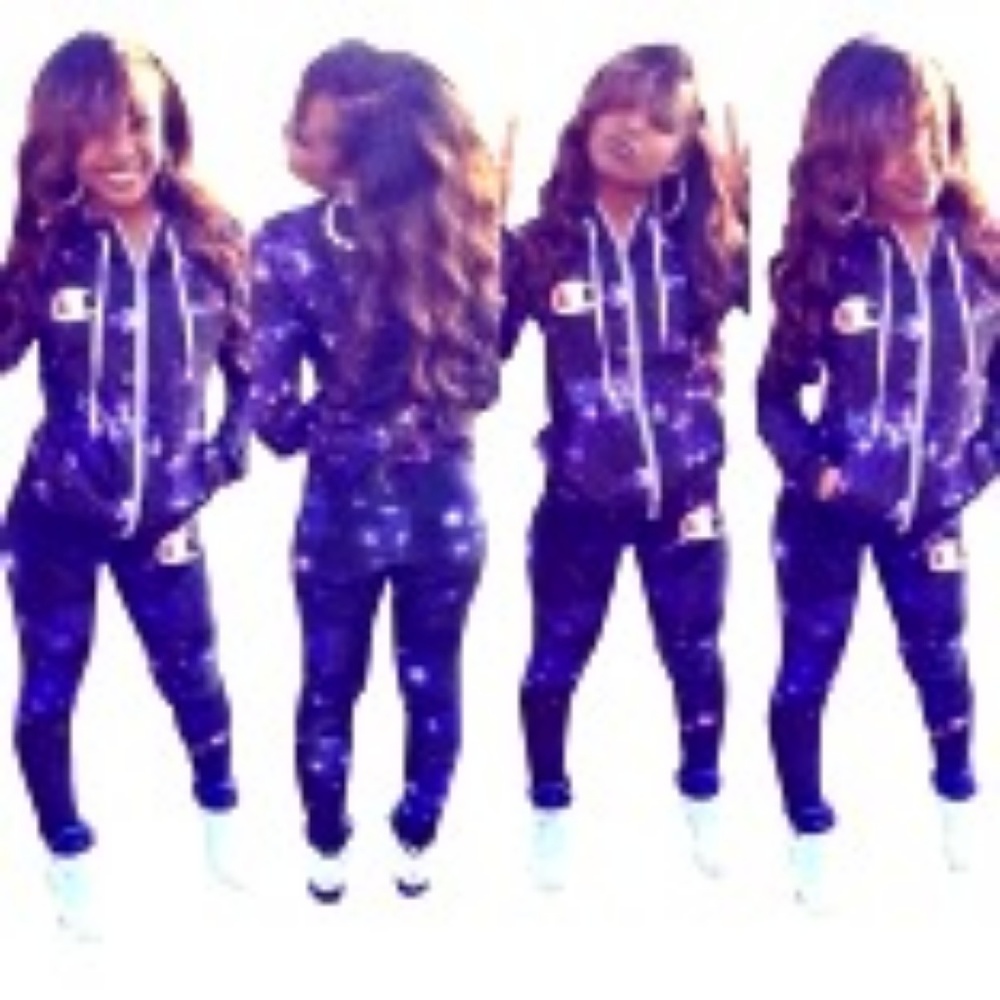 Champion pants set long sleeve purple